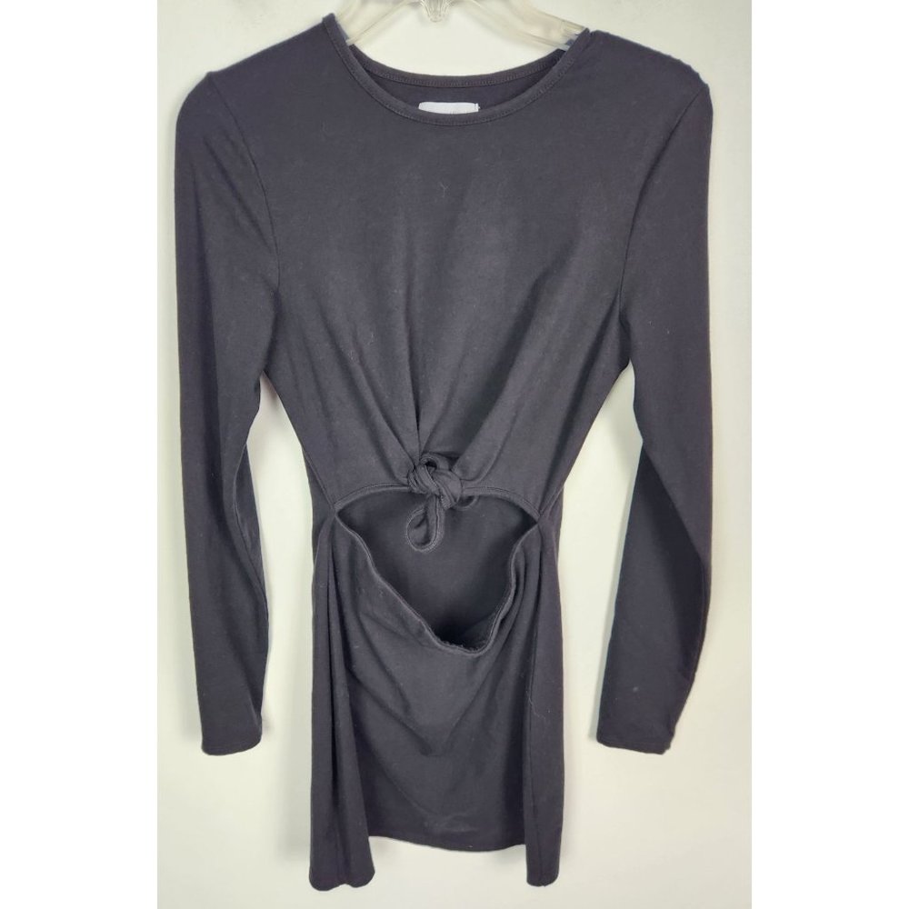 Lovers and Friends Women's Sz. M Black Long Sleeve Cut Out Waist Mini Dress